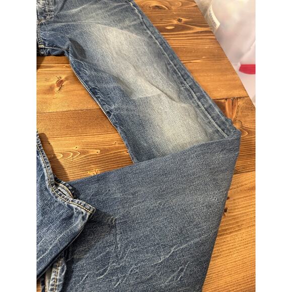 Levi's 501 Jeans Men's 34x32 Blue Cotton Denim Straight Leg Button Fly Workwear - Picture 7 of 10